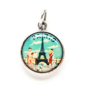 Vintage Paris Pendant, Eiffel Tower Pendant, Paris Necklace, Eiffel Tower Necklace, Vintage Y2K Necklace Pendant
