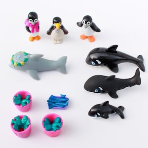 Vintage Littlest Pet Shop Penguin, Littlest Pet Shop Sea World Shamu, Little Pet Shop Dolphin, 90s Littlest Pet Shop Whales, 1990s Toys