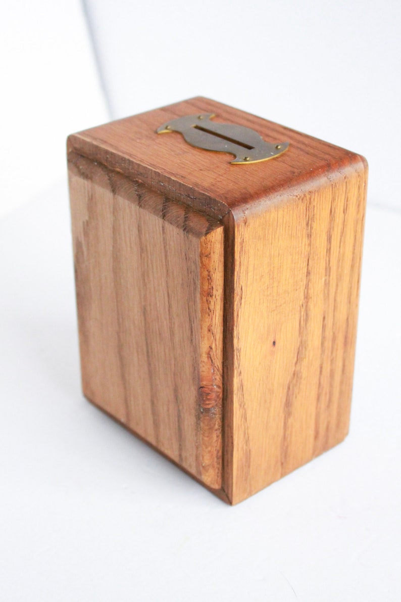 Vintage Post Office Box Bank Vintage Wooden Bank Brass Door Etsy