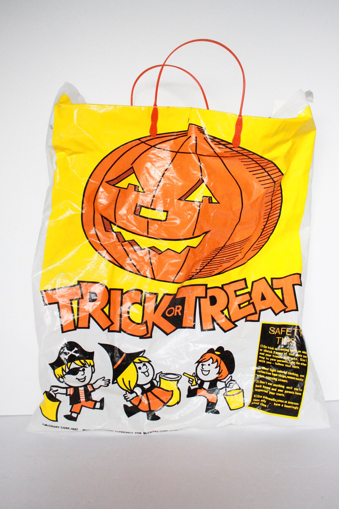 Vintage Halloween Bag Vintage Trick or Treat Bag Plastic Etsy