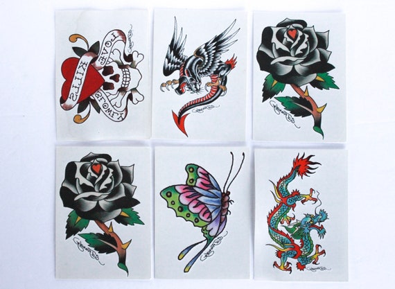 Ed Hardy Tattoo Temporary Tattoo Temporary Tattoos Ed Hardy Etsy