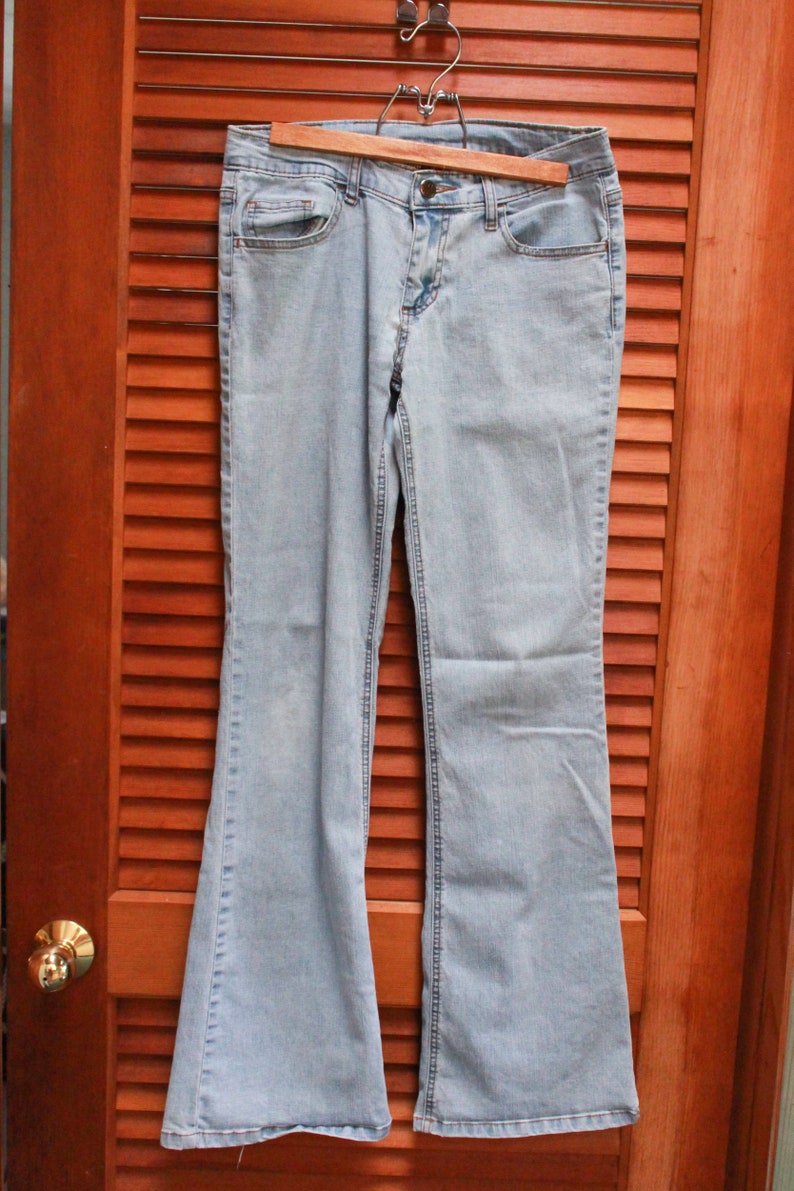 Vintage Y2K Jeans, Vintage Light Wash Jeans, Vintage Boot Cut Jeans, Vintage Hurley Jeans Size 3, Size 5 image 7