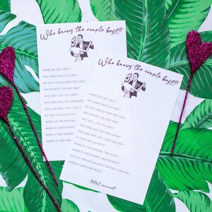 Who Knows The Couple Best Bridal Shower Game, Printable Bridal Shower Game, Bride and Groom Trivia Game, Couple Trivia Game