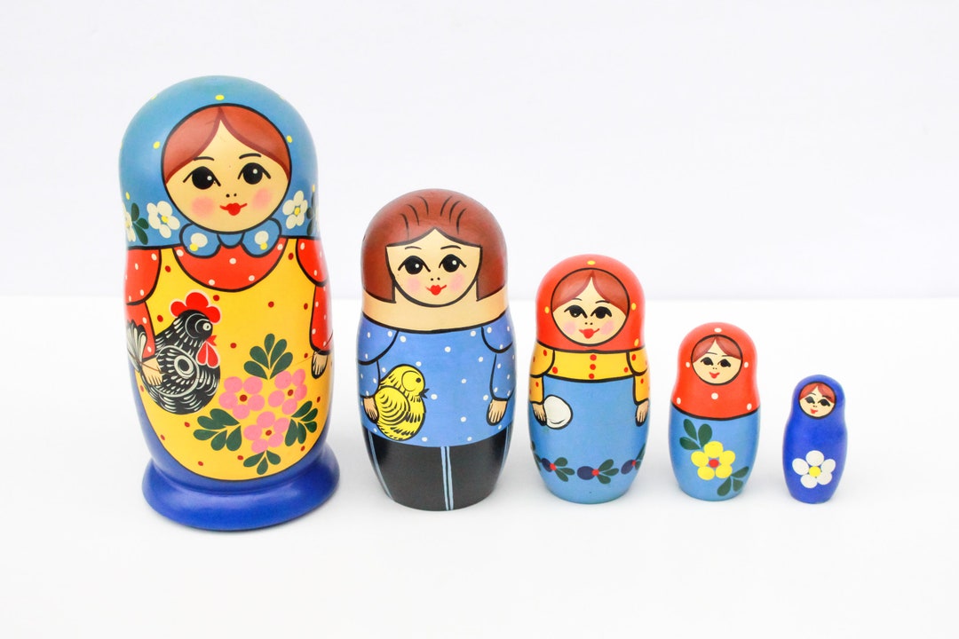 Vintage Nesting Dolls, Russian Nesting Dolls Vintage, Vintage Chickens