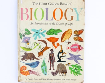 Giant Golden Book of Biology Illustrated by Charles Harper, Vintage Childrens Book by Garald Ames, Rose Wyler, Charles Harper Biology Book