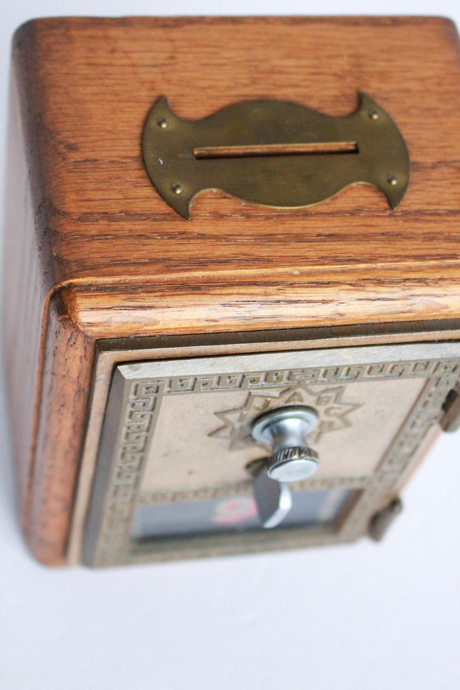 Vintage Post Office Box Bank Vintage Wooden Bank Brass Door Etsy
