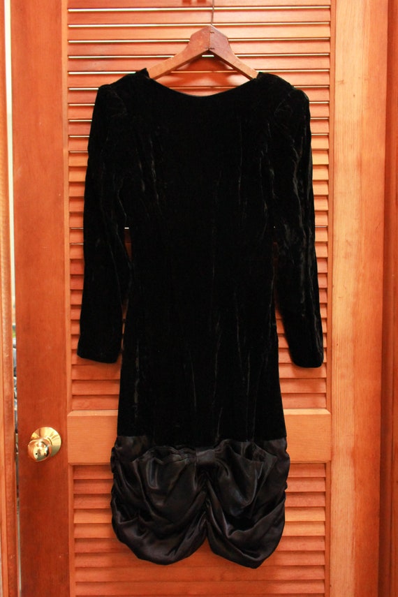Vintage Black Velvet Dress, Vintage Party Dress, … - image 3