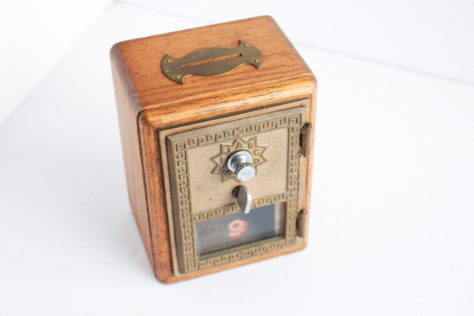 Vintage Post Office Box Bank Vintage Wooden Bank Brass Door Etsy
