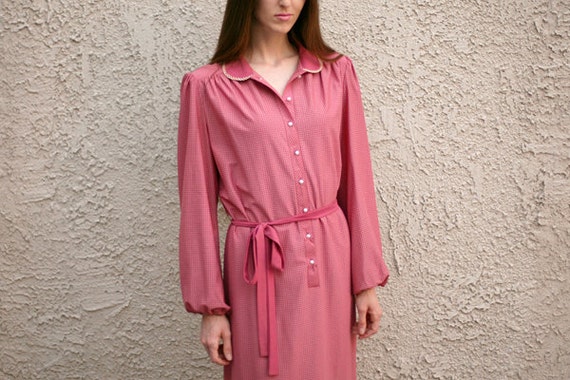 Vintage Pink Dress, Vintage 1970s Dress, Day Dres… - image 1