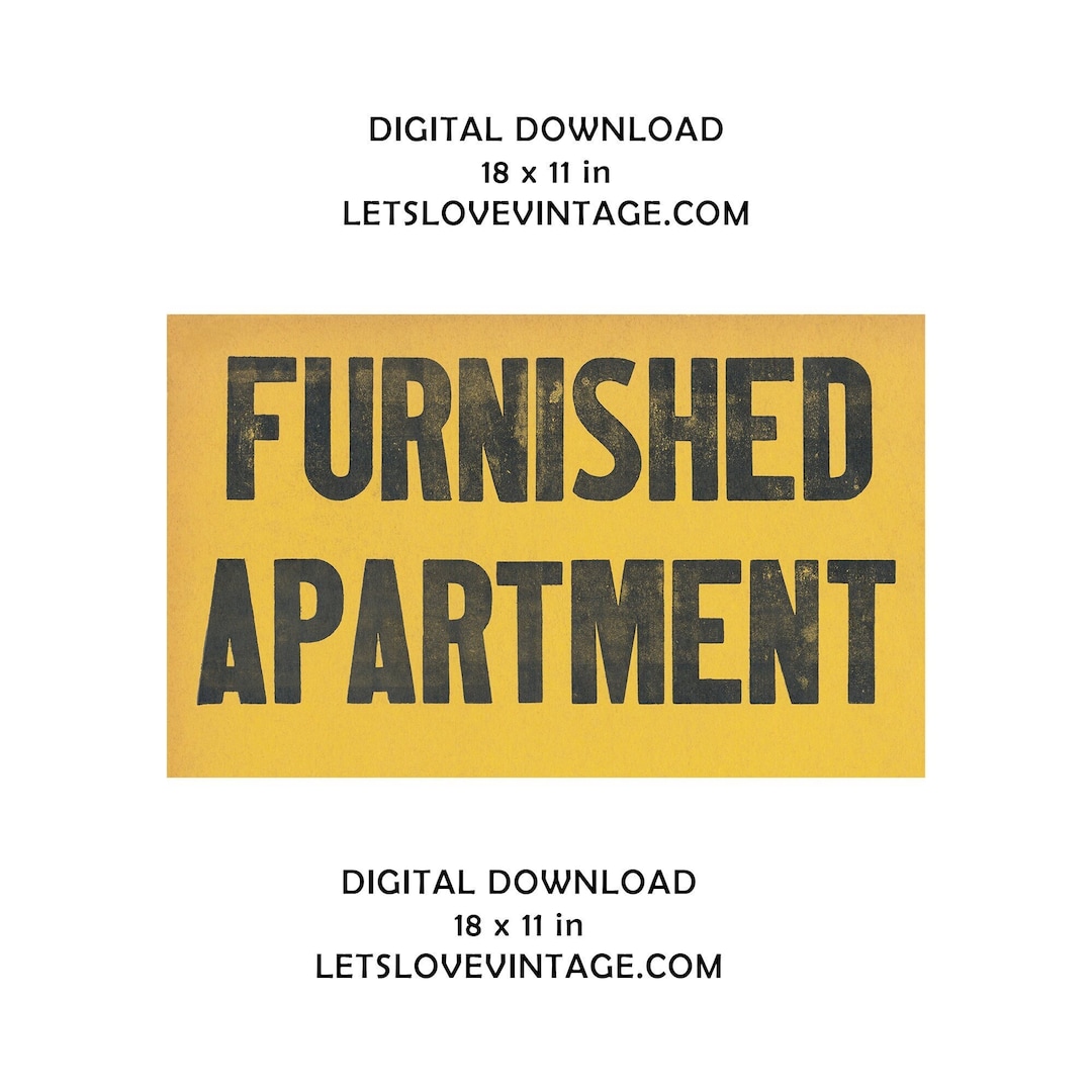 Vintage Apartment Sign Apartment Digital Download Printable Etsy