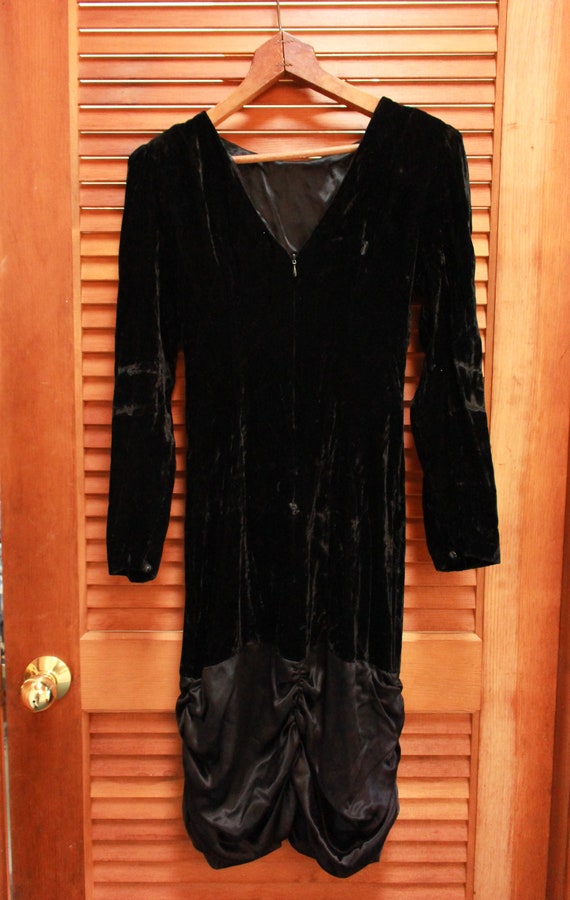 Vintage Black Velvet Dress, Vintage Party Dress, … - image 4