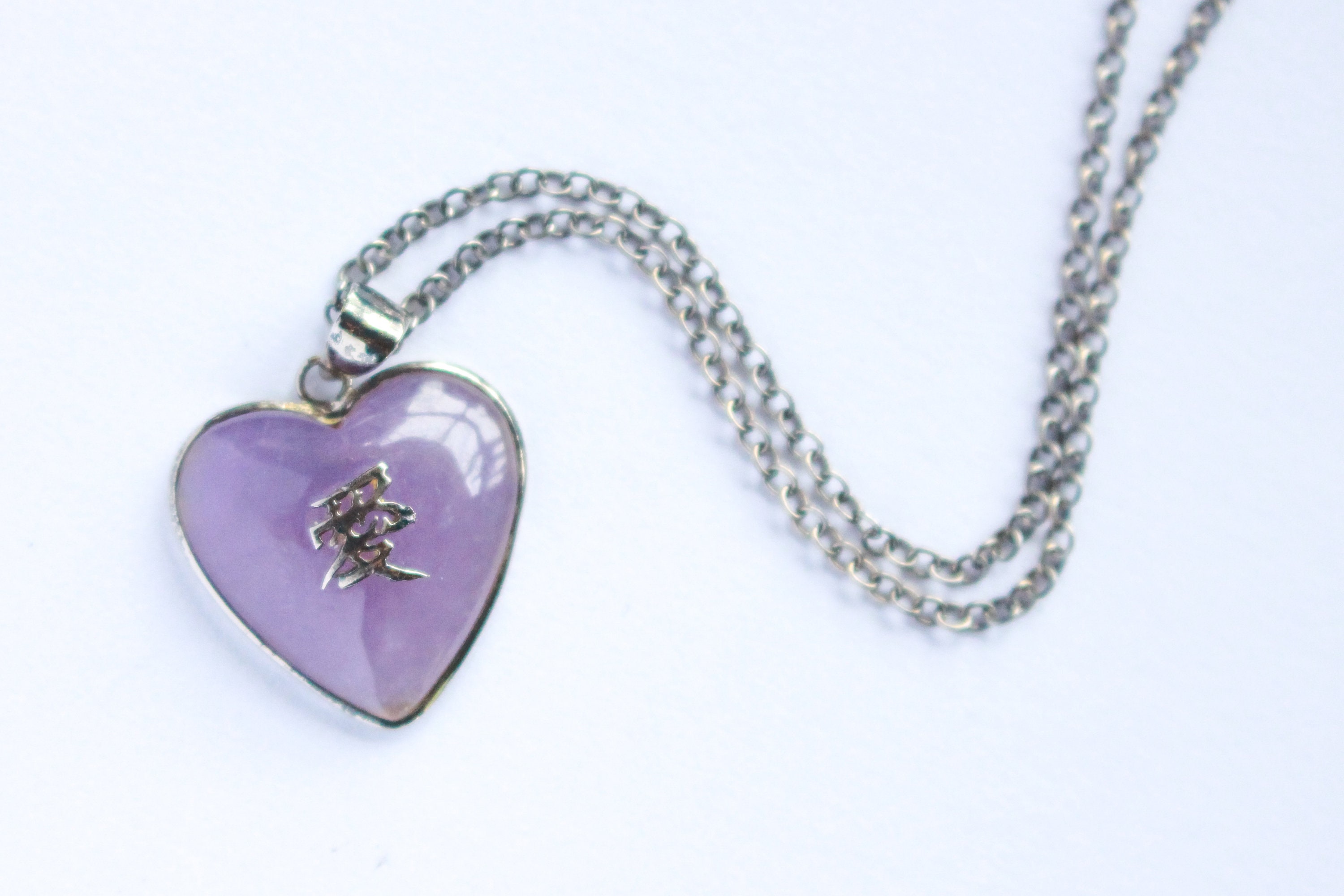 [COLD FRAME] /☆ VERY VINTAGE LILAC QUARTZ HEART PENDANT COLD FRAME] /☆ VERY VINTAGE LILAC QUARTZ HEART PENDANT