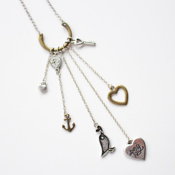 Vintage Roxy Necklace, Roxy Quiksilver Necklace, Vintage Charm Necklace, Y2K Necklace - Made in 2003