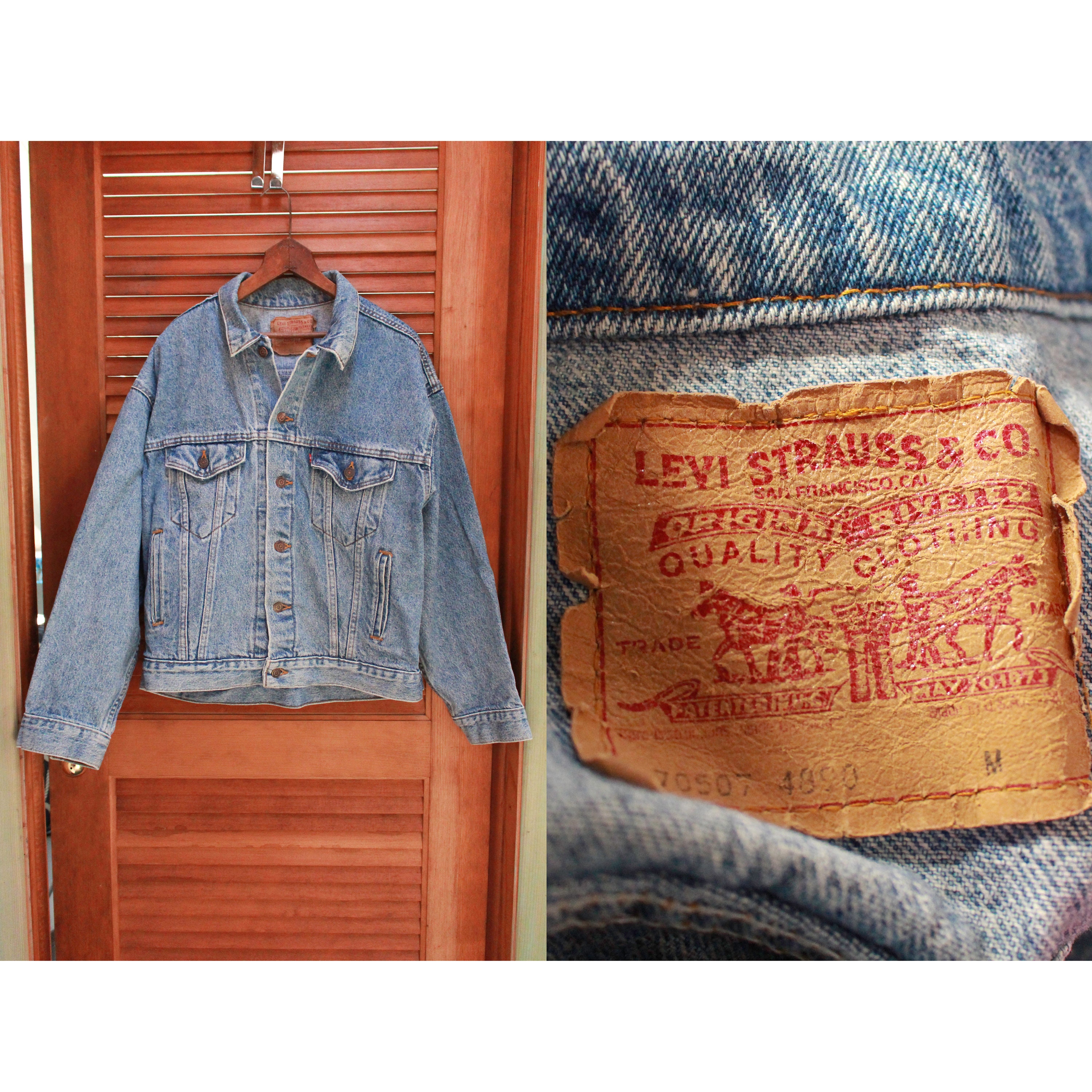 Vintage Levis Trucker Jacket, 1980s Levis 80s Levis Jacket, Vintage 90s Levis Jacket, Levis 705074890, Vintage Denim Jacket Size Medium