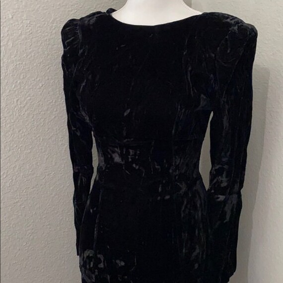 Vintage Black Velvet Dress, Vintage Party Dress, … - image 2