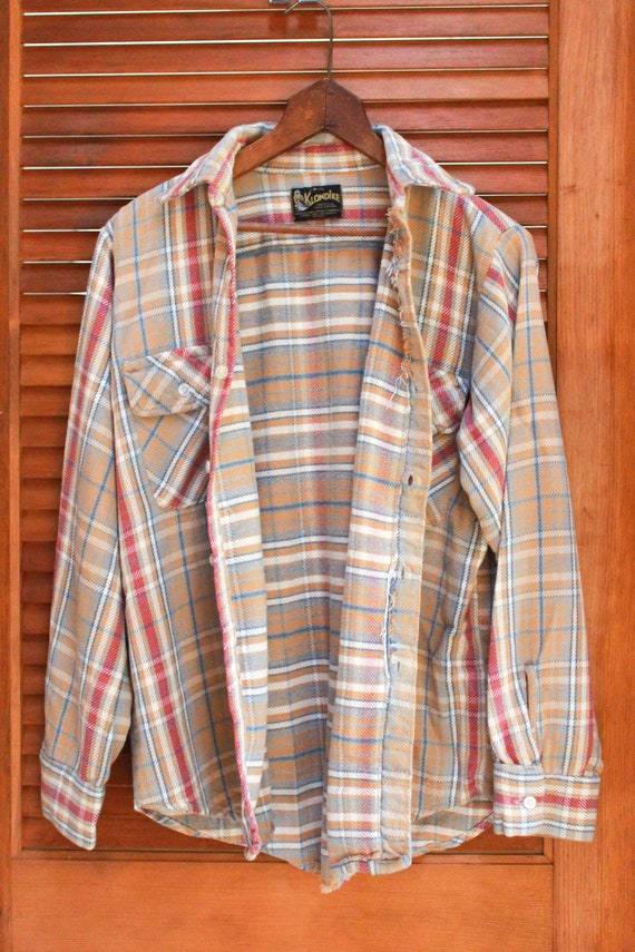 Vintage 70s Flannel Shirt, Vintage Plaid Flannel … - image 5