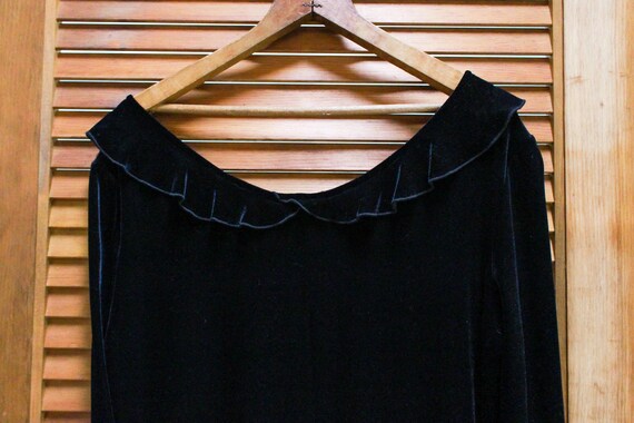 Long Black Velvet Dress, Vintage Black Dress, Vin… - image 3