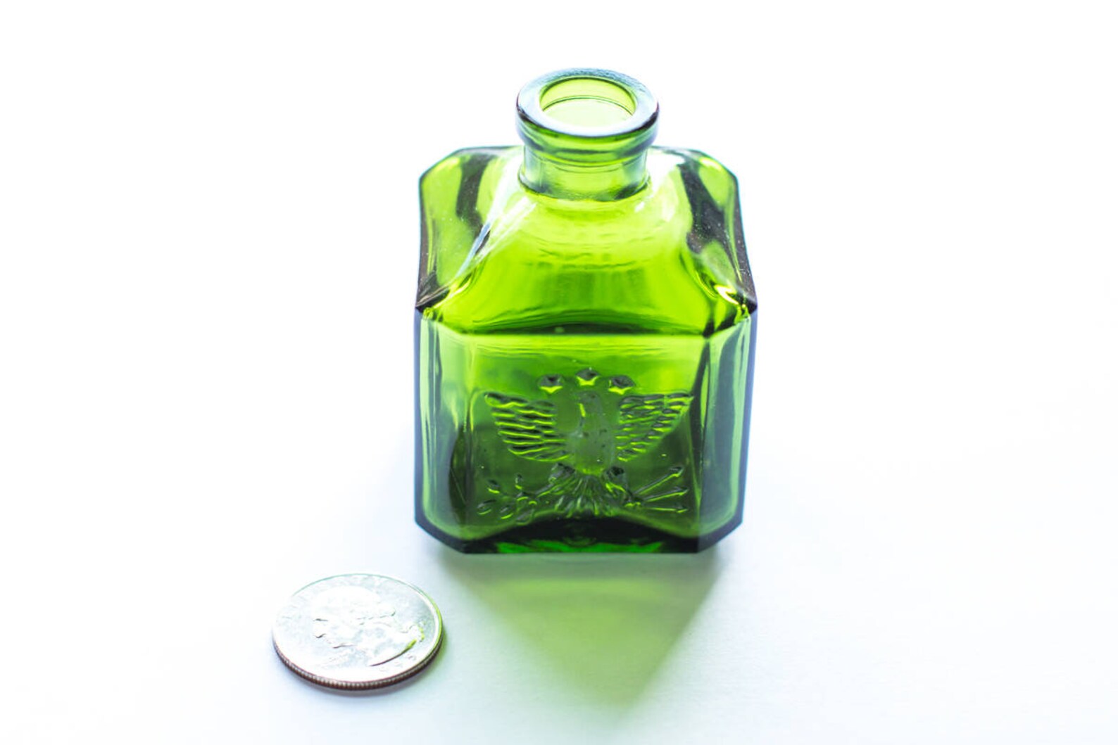 Vintage Ink Bottle Vintage Green Glass Ink Bottle Daniel Etsy