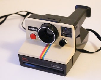 Vintage Polaroid With Rainbow Stripe, Polaroid SX70, Polaroid Land Camera Sears Special