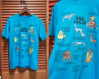 Vintage Dog Shirt, Vintage 80s Shirt, Dog Facts Tee Shirt, Vintage T Shirt - Size XS Small