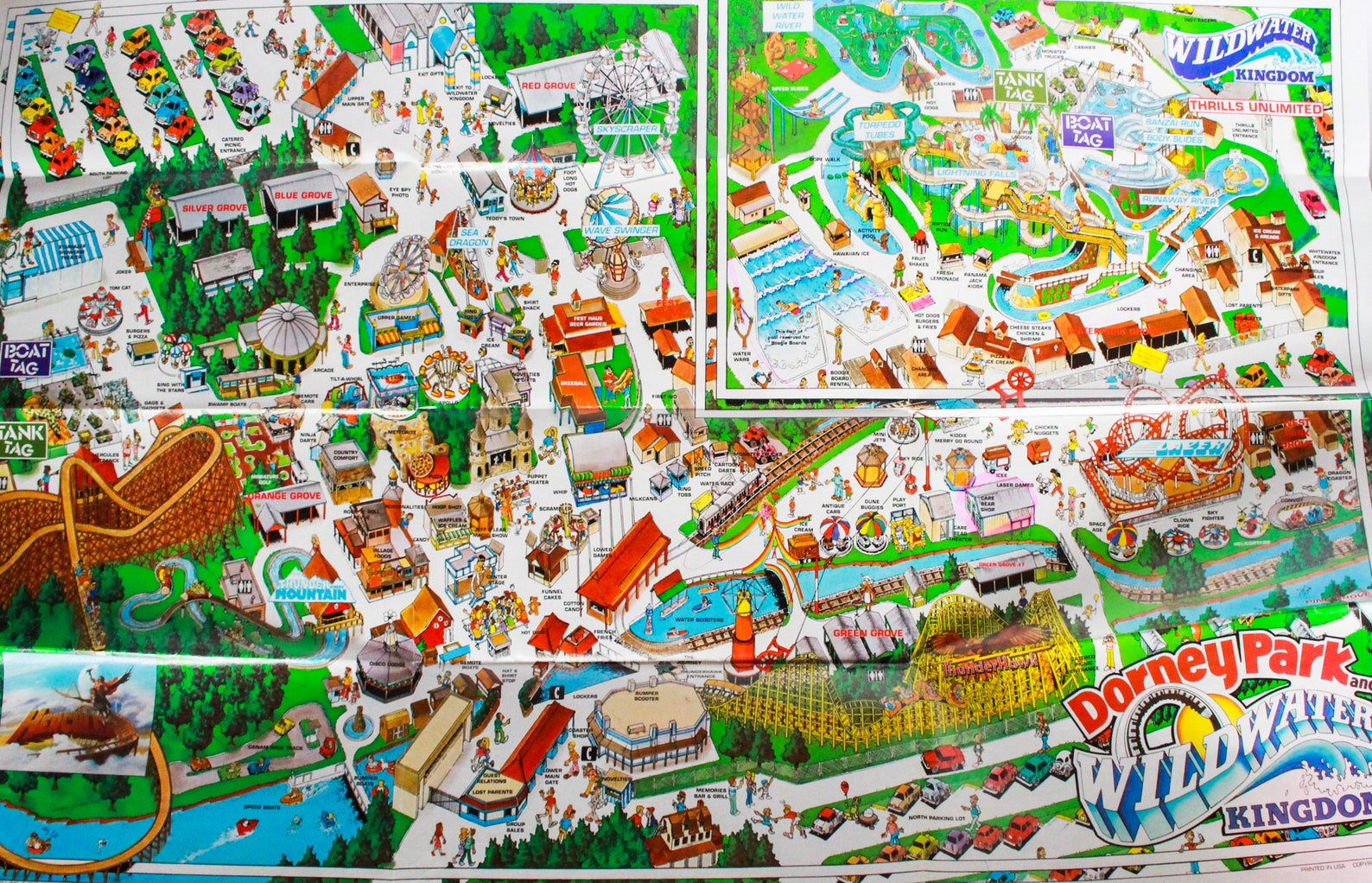 Vintage Dorney Park Map Dorney - Il 1588xN.2999502577 Qj97 