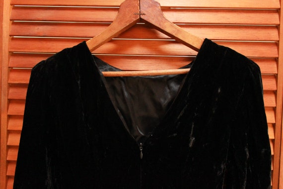 Vintage Black Velvet Dress, Vintage Party Dress, … - image 5