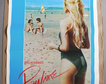 Pauline at the Beach Poster, Authentic Eric Rohmer Poster 1983, Vintage French Film Poster, One Sheet, approx 27x41 inches, rolled