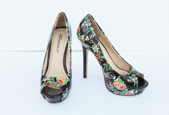 Dolce & Gabbana Black Floral Crystal Heels Slingbacks Shoes • Fashion  Brands Outlet