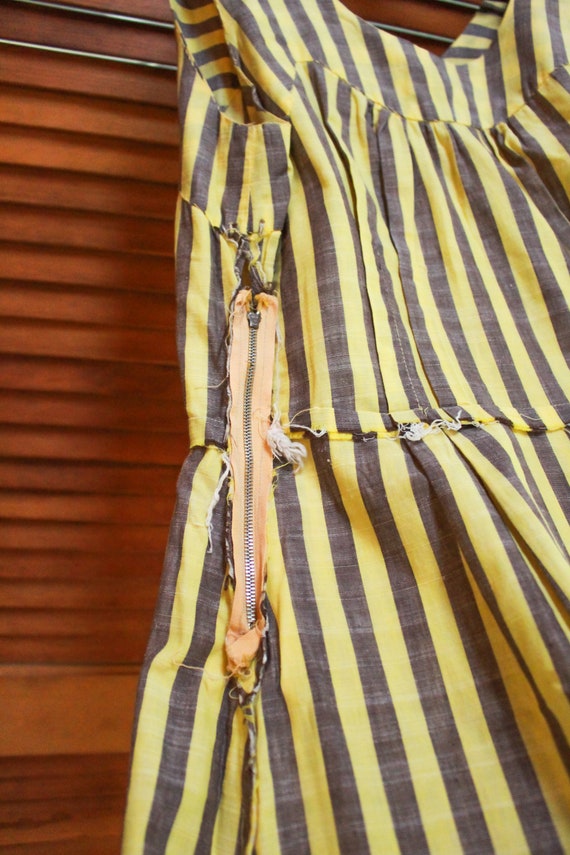 Vintage Pinup Dress, Vintage Yellow Striped Dress… - image 8