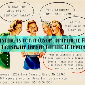 1950er Jahre Party Einladungen, 1950er Geburtstag, druckbare Party Einladungen, Retro Party Einladung, druckbare Geburtstag, benutzerdefinierte digitaler Download