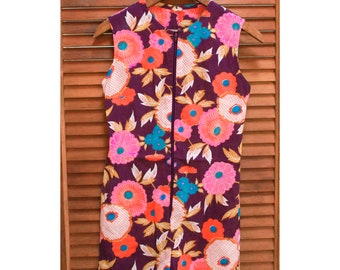 Vintage 1960s Romper, Vintage Floral Romper, Vintage Mod Romper, Extra Small XS XXS