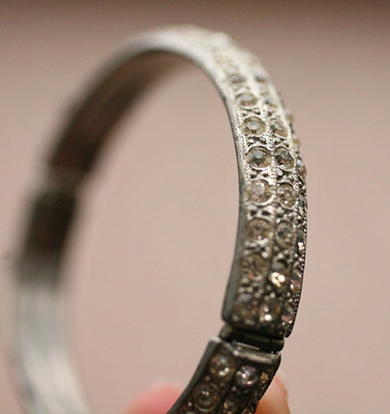 Vintage Rhinestone Bangle, Rhinestone Bangle Brac… - image 5