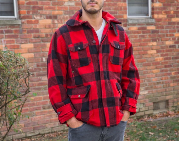 Vintage Woolrich Buffalo Plaid Jacket, Vintage 50… - image 1