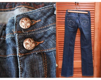 Vintage Y2K Jeans, Vintage C'est Toi Jeans, Vintage Boot Cut Jeans, Vintage Fleur de Lis Jeans Size 3