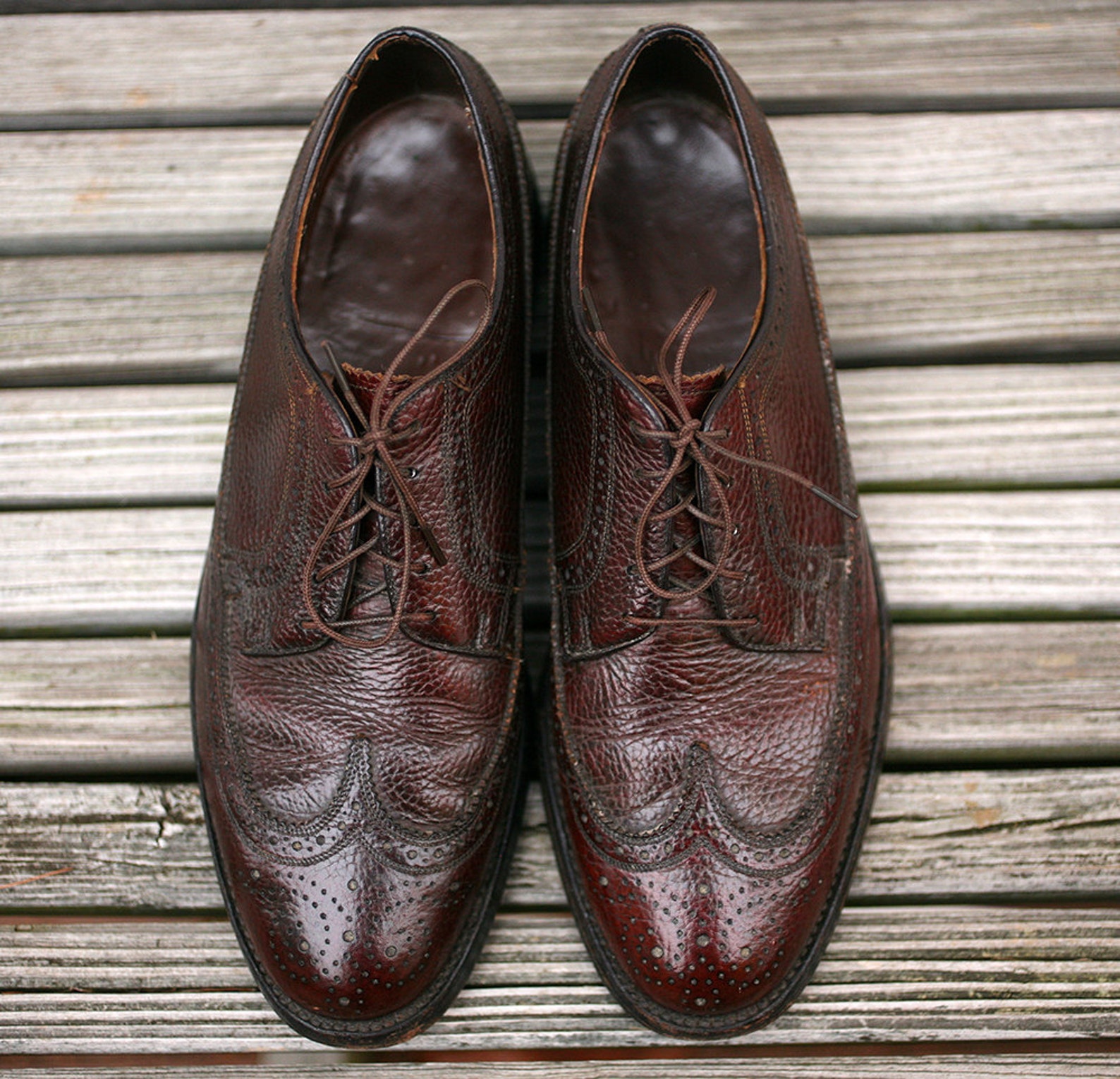 Vintage Brown Leather Mens Shoes Vintage Florsheim Imperial Etsy