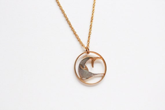 Vintage Coin Pendant Necklace, Vintage Singapore Coin Necklace, Vintage Necklace, Vintage Pendant Necklace