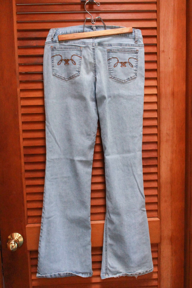 Vintage Y2K Jeans, Vintage Light Wash Jeans, Vintage Boot Cut Jeans, Vintage Hurley Jeans Size 3, Size 5 image 6