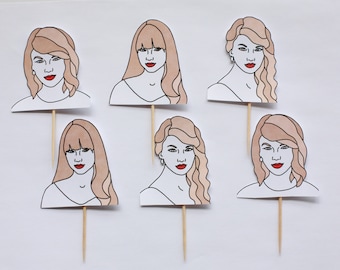 T Swift Cake Toppers - Set of 6
