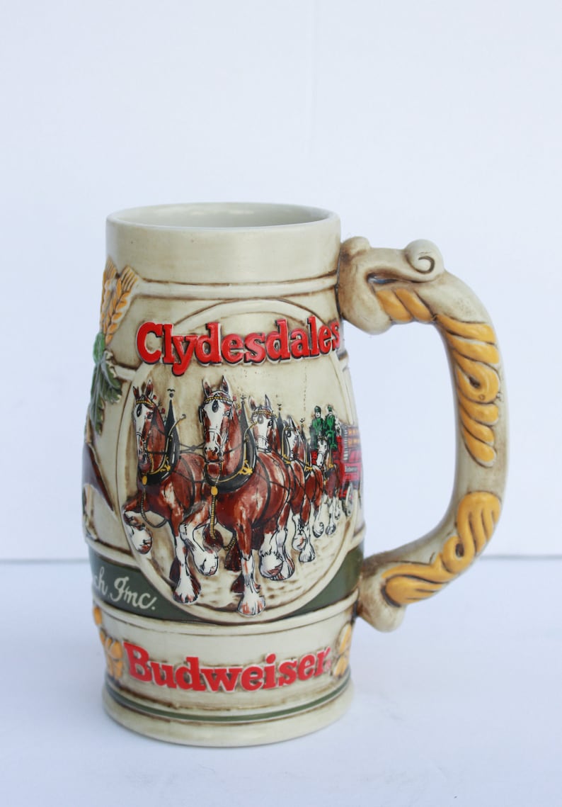 Vintage Budweiser Clydesdale Beer Stein Vintage Budweiser Etsy