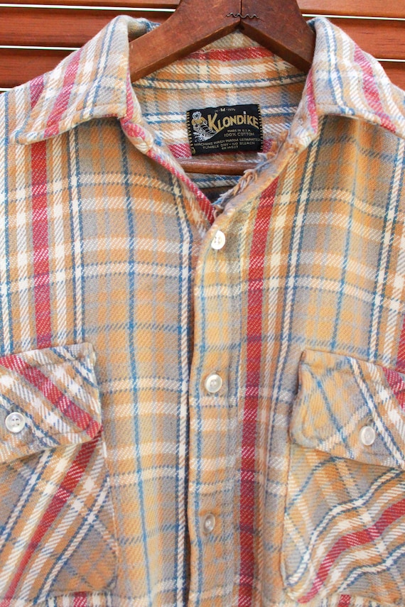 Vintage 70s Flannel Shirt, Vintage Plaid Flannel … - image 3