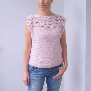 Crochet Pattern "New Wave top", spring summer  women sweater, pullover, woman  beach cover up, clothing  photo tutorial, Instant download