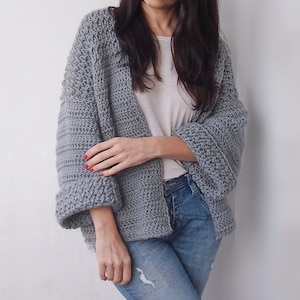 Crochet PATTERN(32) Chloe cardigan, women apparel, sweater, coat, clothing, winter, DIY, Instant download