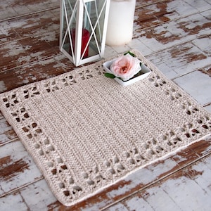 Crochet pattern Backyard picnic table placemat, table runner, home decor, table mat decoration, kitchen,  Instant download PDF