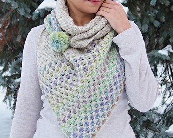 CROCHET Pattern for Infinity Scarf Color Block, Circle Lace Scarf, Loop ...