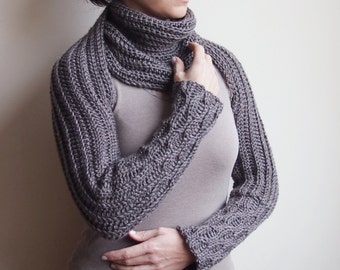 Crochet Shrug Pattern – Knit Look Scarf and Circle Wrap (PDF Download)