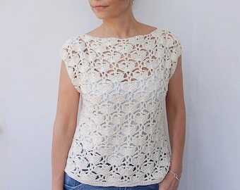 Crochet Pattern Summer Garden top, women pullover,  top,  woman clothing, PDF Instant download