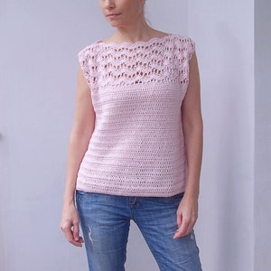 Crochet Pattern new Wave Top, Spring Summer Women Sweater, Pullover ...
