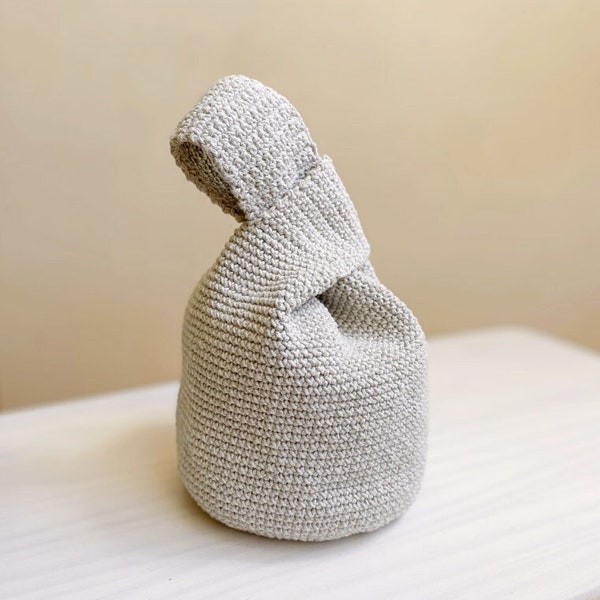 Crochet PATTERN Japanese knot bag, textured shopping reusable bag, purse, summer tote, DIY photo tutorial