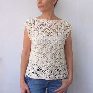 Crochet Pattern Summer Garden Top Women Pullover Top Woman - Etsy