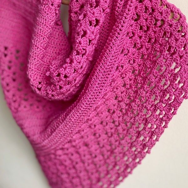 CROCHET PATTERN  Blooming shawl, wrap, asymmetric triangle shawl, women, DIY, Instant download